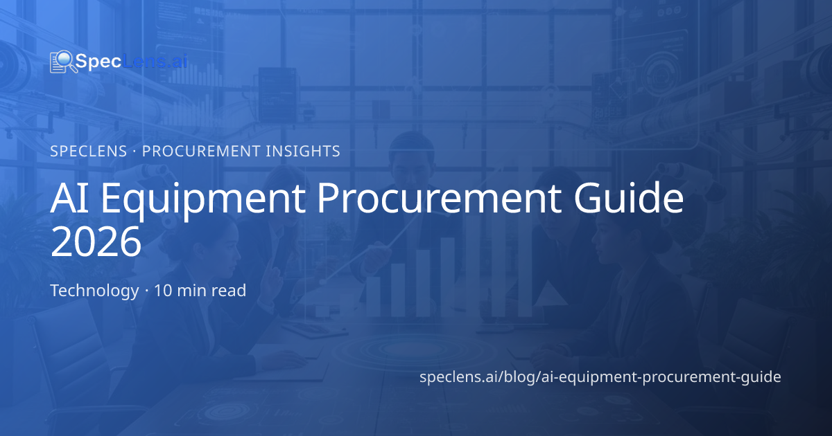 AI Equipment Procurement Guide 2026 | SpecLens