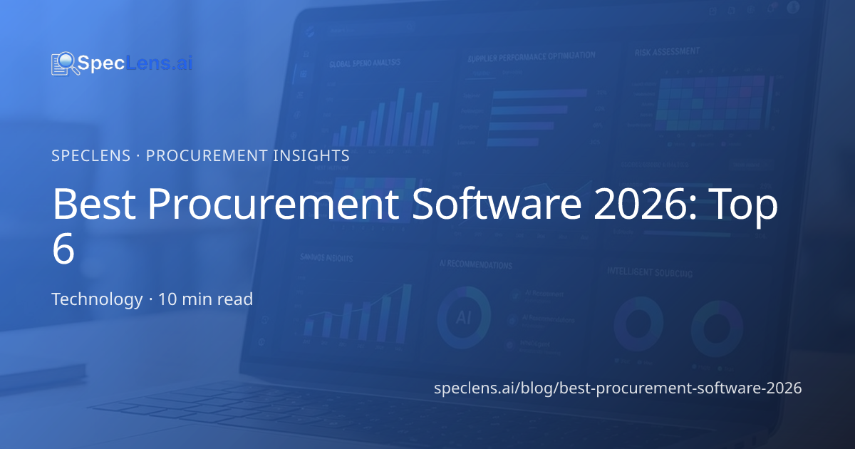 Best Procurement Software 2026: Top 6 | SpecLens