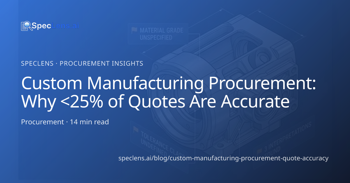Custom Manufacturing Procurement: Why