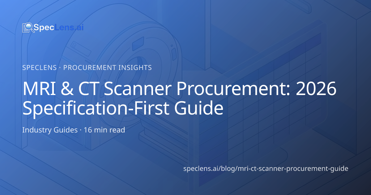 MRI & CT Scanner Procurement: 2026 Specification-First Guide | SpecLens