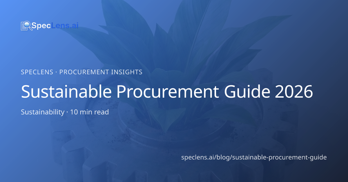 Sustainable Procurement Guide 2026 | SpecLens