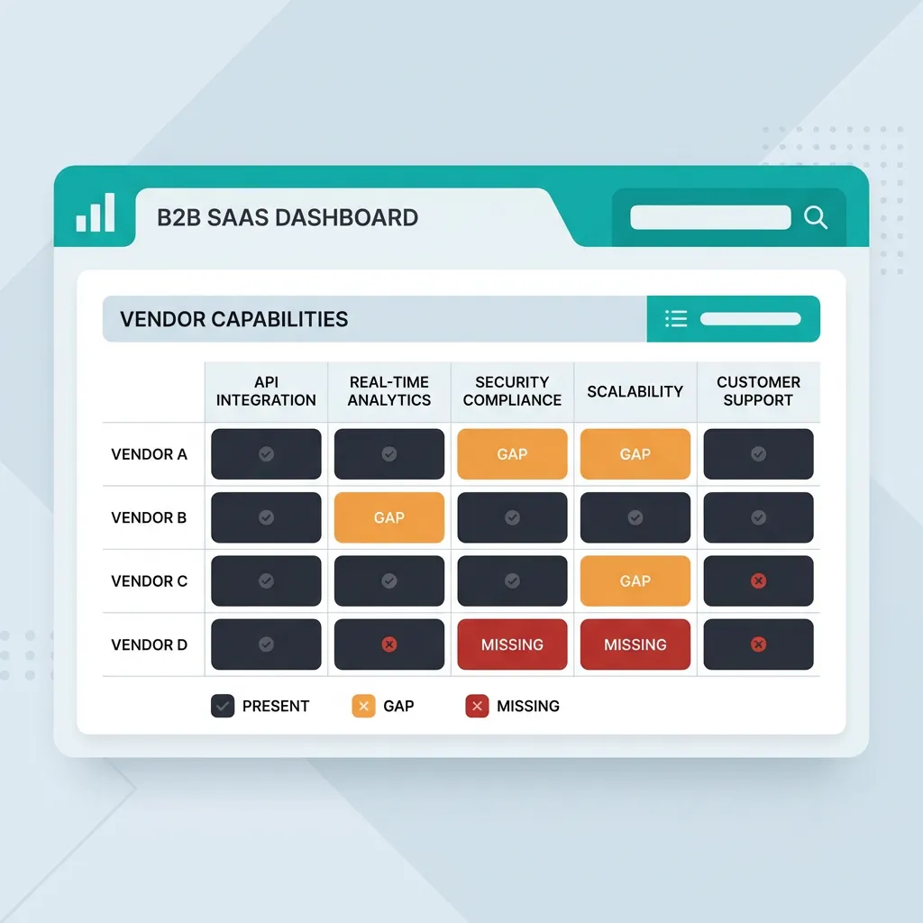 Gap analysis identifying missing vendor specifications