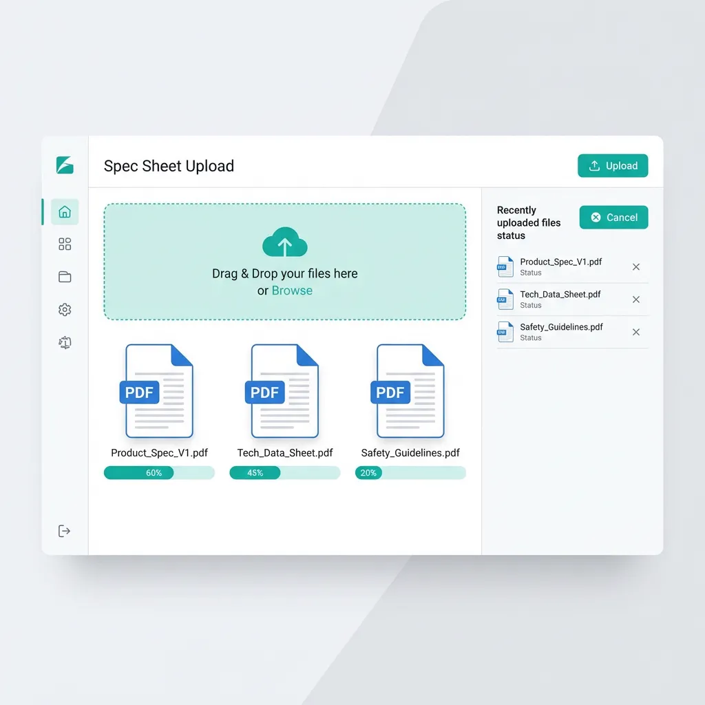Technical specification sheet analysis workflow